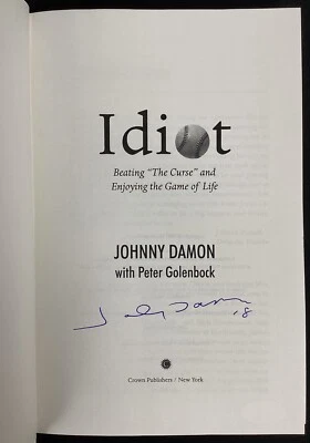 Johnny Damon Signed Book Idiot HCB Boston Red Sox 2x WSC Autograph Yankees JSA - Image 1 of 4