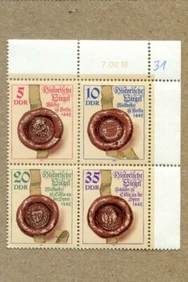 Sello histórico de la RDA (sellos) 1442 ALEMANIA 1984 bloque de esquina sellos postales Foto 1 de 2