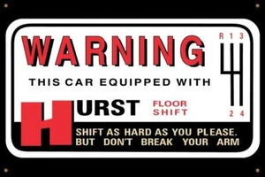 ADVERTENCIA Bandera de vinilo HURST 2'x3' Drag Race NHRA Mopar - Imagen 1 de 1