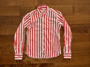 Steven Alan Button Down Shirt Mens XS Red Striped Long Sleeve Cotton Made in USA - Picture 1 of 15