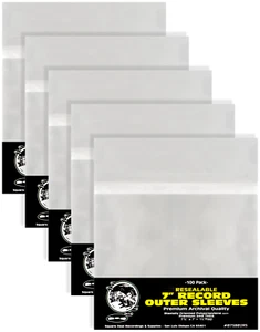 500 7" 45rpm Resealable Record Sleeves - Super Clear 2 Mil BOPP - Archival - Picture 1 of 8
