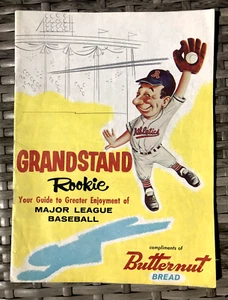 RARE 1956 Kansas City Athletics Grandstand Rookie Butternut Bread Baseball Guide - Imagen 1 de 19