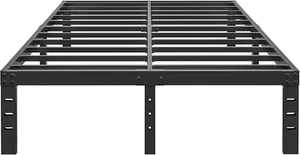 12 Inch King Size Bed Frame - No Box Spring Needed Heavy Duty Metal Platform Mat - Picture 1 of 9