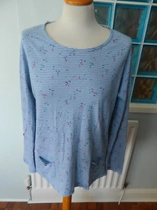 Blue Striped Mantaray Top Size 14 - Picture 1 of 4