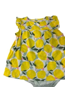 NWT Carter's Just One You Baby Girls' Lemon Romper Dress Yellow Size 12 Months - Picture 1 of 5