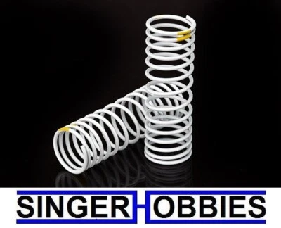 Traxxas 5856 Springs Front (White) (Progressive, +20% Rate, Yellow Stripe) TRA1 - Image 1 of 2