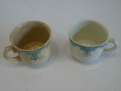 2 tasse en céramique ancienne (1 craquelée) - Photo 1/4