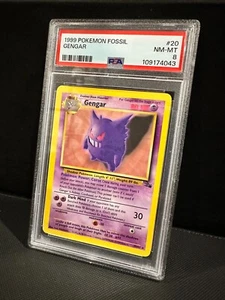 Pokémon Gengar 20/62 - Fossil Rare - PSA 8 NM / MT ! - Picture 1 of 3