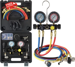 Lichamp HVAC Misuratori con Tubi, Set Misuratori Manipolo CA R410a R134a R12 R22 Misuratori - Foto 1 di 12
