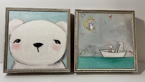 Oopsy Daisy Canvas Framed Nursery Art by Marisa Delightful Dreamer and Bear