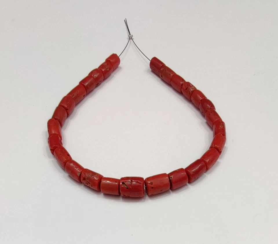 Cuentas de coral marino italiano 100 % natural cuentas de coral rojo sin teñir piedras preciosas sueltas Foto 1 de 4