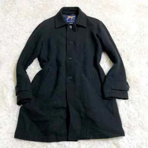Harris Tweed Black 100% Wool Coat 3/4 Length Mens Medium M 40 Jacket Overcoat - Picture 1 of 12