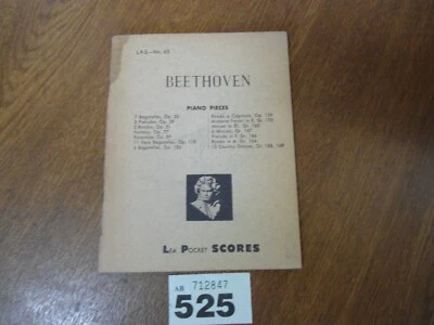 BEETHOVEN Various Piano Pieces - Lea Pocket Scores No.65 - Image 1 of 4