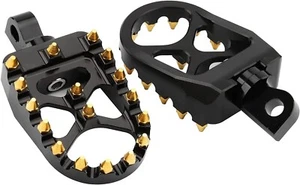 Offroad Wide Foot Pegs Footrest Golden Spike Chopper Bobber Pedals for Dyna - Bild 1 von 8
