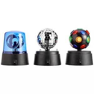 Visual Effects 3 Mini Party Lights disco DJ stage beacon mirror ball special fx - Picture 1 of 7