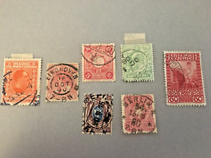 Imperial European stamps (7) from 1880 to 1923, various Empires