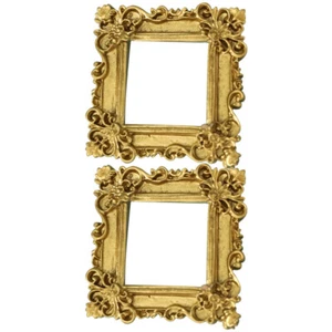 2 Pezzi Cornice Portafoto Dorata Ornamenti Mini Puntelli Miniatura Quadro Bambino Resina - Foto 1 di 12