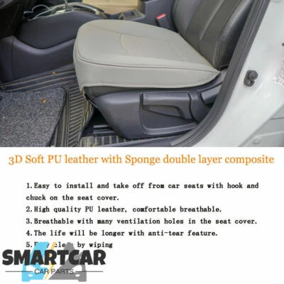AUTO GRAY CAR PARTS Luxury PU Leather Car Seat Protector Seat 3D Full Surround - Image 1 of 4