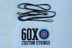 60X Cuerdas Personalizadas 54" 58 AMO 12 Hebras Negro Dacron B50 Cuerdas de Arco Recurvo Arco - Imagen 1 de 1