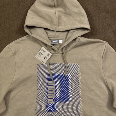 Moletom com capuz novo com etiquetas Puma masculino ramo de carvalho bege lã desempenho logotipo alvo GG - Imagem 1 de 4