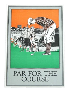 Vintage PAR FÜR DEN KURS Postkarte Cheney Cowles Museum Washington Golf Geschichte - Bild 1 von 2