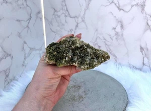 Forest Epidote with Quartz Points Specimen - Picture 1 of 10