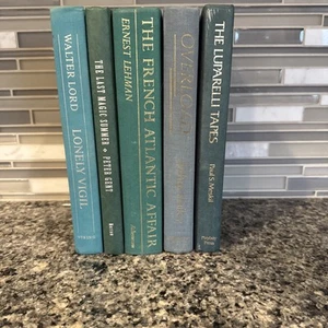 Vintage Decorative Book Lot of 5📚Green Aqua Spines Atlantic Affair Deco Shelf - Picture 1 of 9