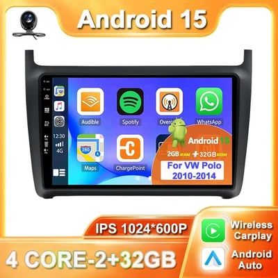 For VW Polo 2010-2014 Car Stereo Navi Android 15 Car Play DAB+ Head Unit 2G+32GB - image 1 of 4