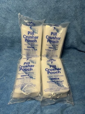 4 Packs Of Medline Silent Knight Pill Crusher 200 Pouches NONPC1000 - Image 1 of 4