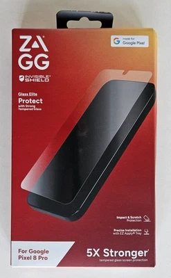 NEW Zagg Invisible Shield Glass Elite Screen Protector for Google Pixel 8 Pro - Image 1 of 2