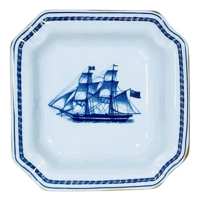 Spode Copeland TRADE WINDS BLUE Ship Fine Stone 4 5/8” Ashtray/Dish NEW - Image 1 of 4
