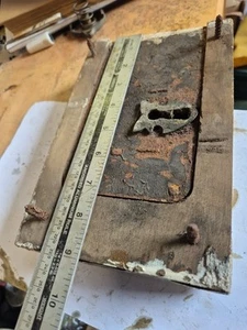 Vintage Wooden Door Lock no key 9 x 6 inches 1.5 " thick Make A Lamp Project - Picture 1 of 8