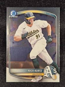 2025 Bowman - Chrome Prospects Nick Kurtz #BCP-114 Rookie Athletics - Picture 1 of 2