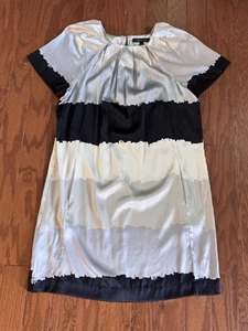 BCBGMAXAZRIA Gr. S Seidenmischung Top Metallic Perlgrau Luxuriös Abend Minimalistisch - Bild 1 von 9