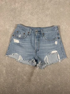 Levi’s 501 Distressed Cut Off Jeans Gr. 28 Button Fly helle Waschung - Bild 1 von 10