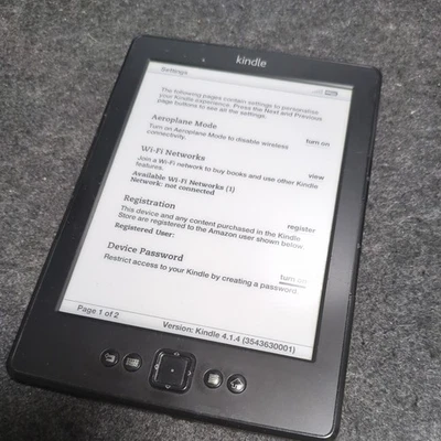 Amazon D01100 Kindle 4th Generation 2GB Wi-Fi 6 inch eBook Reader - Graphite - Image 1 of 2