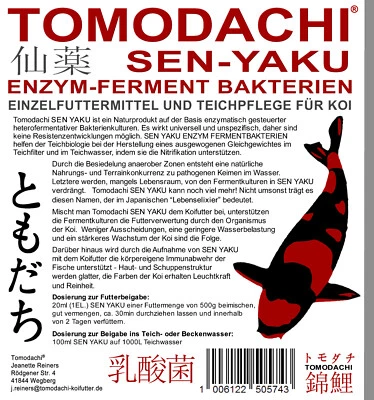 TOMODACHI Milchsäurebakterien für Koi probiotische aktive Bakterienkulturen Koiteich 1L