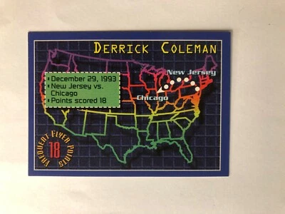 Tarjeta de baloncesto Derrick Coleman Topps 1994 viajero frecuente # 3 de 5 hecha en EE. UU. Foto 1 de 4