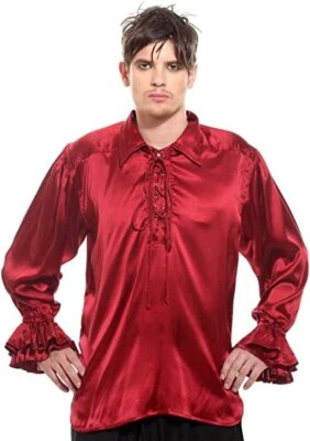 ThePirateDressing Gothic Frilly Ruffled Pirate Halloween Costume Shirt - C1304 - Image 1 of 2