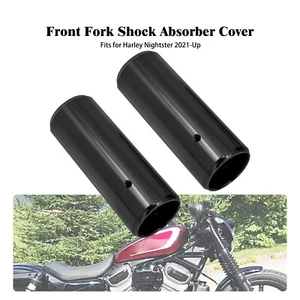 Black 2x Front Fork Tube Shock Absorber Cover For Harley Nightster 975 2021-2024 - Picture 1 of 16
