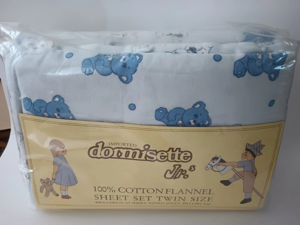 Juego de sábanas de franela 100 % algodón importadas Dormisette Jr osos de peluche gemelos sellados  Foto 1 de 4