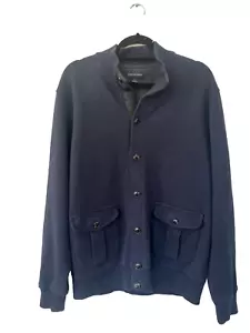 Lands End Lettermen Pullover Jacke mit Knöpfen Baumwolle dunkelblau Gr. L 42-44 - Bild 1 von 5