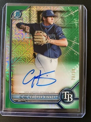 Cooper Kinney 2022 Bowman Chrome Mega Mojo Green On Card Auto #78/99 Rays - Image 1 of 2