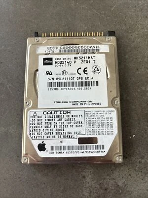 Disco duro interno para computadora portátil Apple Toshiba de 2,5" IDE ATA 3,2 GB MK3211MAT HDD2140 Foto 1 de 3