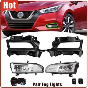 Fit 2020-2022 Nissan Versa Bumper Fog Lights Assembly w/Bezel+Harness 261558995A - Foto 1 di 16