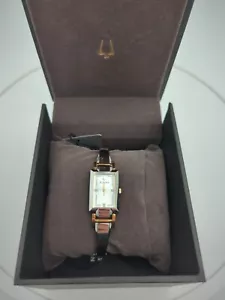 Bulova Classic Diamond Two-Tone Stainless Steel Quartz Ladies Watch 98P229 – NWT - Picture 1 of 6