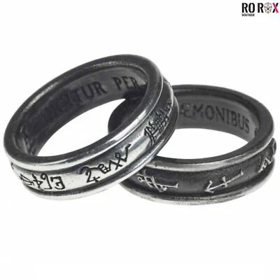 Demon Angel Ring Pair Alchemy England Archangels Tempted Demons Gothic Jewellery - Image 1 of 4