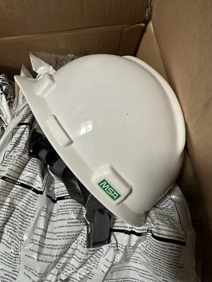 ⚡️MSA Casco de Seguridad Protector Casco Tipo 1 Ala Frontal Blanca Foto 1 de 4