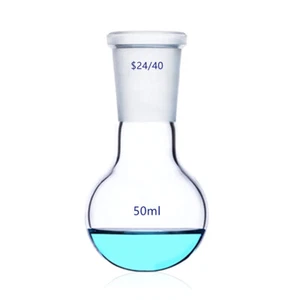 50ml 24/40 1-Neck Round Bottom Glass Flask Single Neck Laboratory Boiling Bottle - Picture 1 of 6