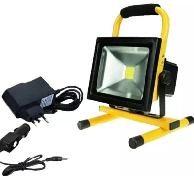 Faro LED Portatile 50W Ricaricabile Luce - Cantiere Auto Emergenza Esterno - Immagine 1 di 2